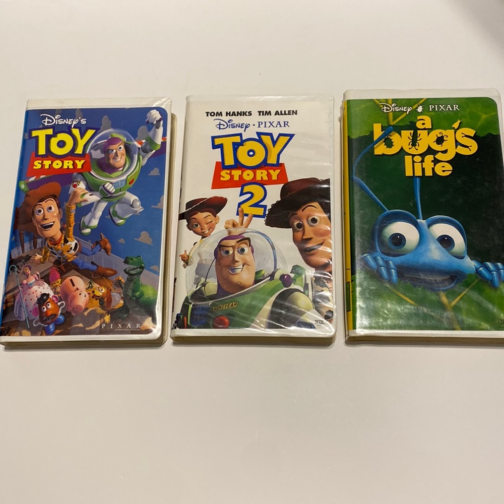 Bundle of 3 Disney VHS Tapes - Toy Story, Toy Story 2, A Bug’s Life